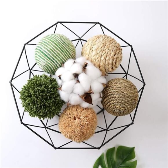 6pcs 3.5inch Woven Wicker Rattan Balls Decorative Ball Twig Orbs Green Orbs Vase - Picture 4 of 8